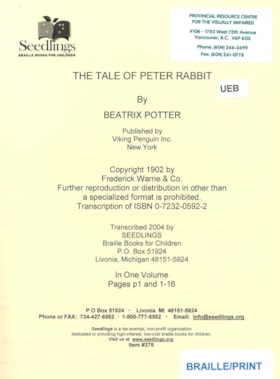 The tale of Peter Rabbit thumbnail